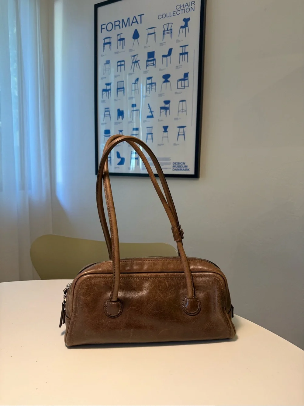 Marge Sherwood Brown Leather Shoulder Handbag